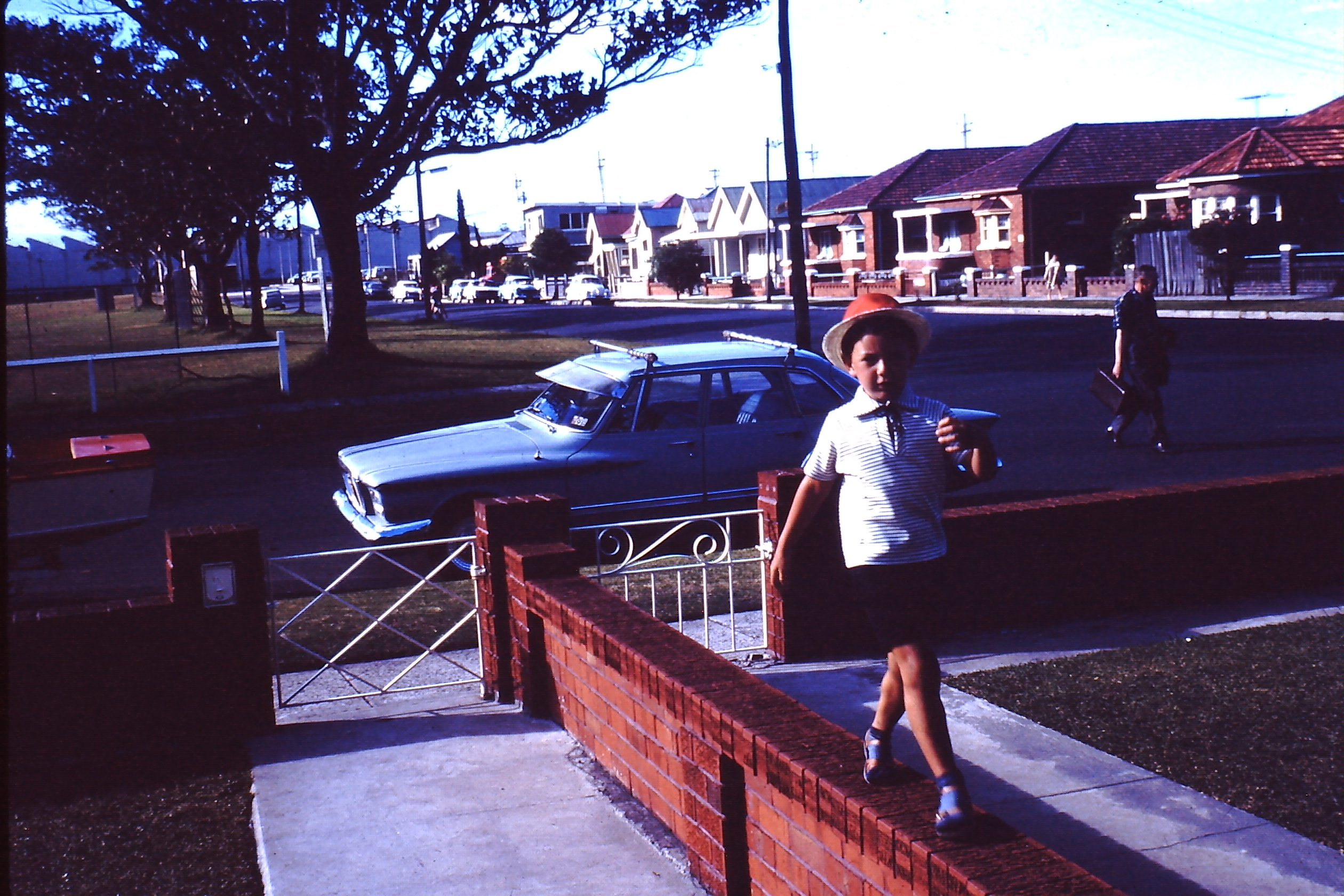 The infamous red brick fence